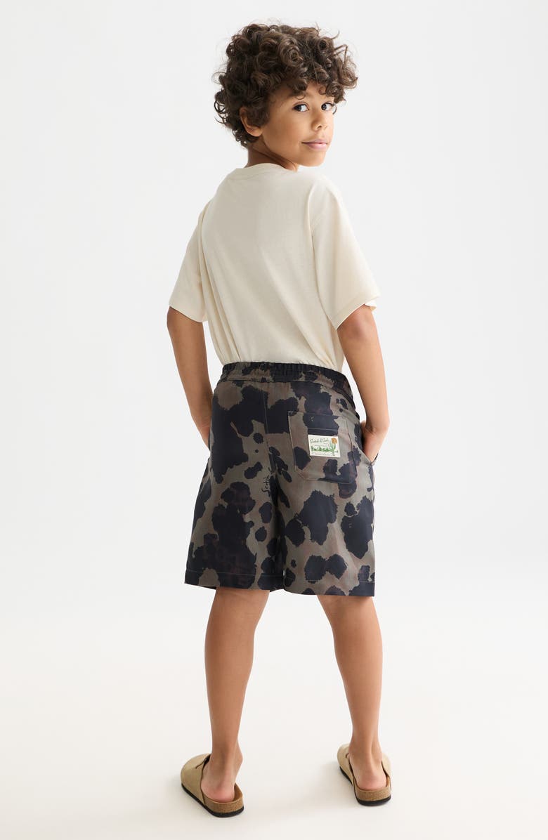 Scotch & Soda Kids' Regular Fit Shorts, Alternate, color, Painterly Animal Olive Night