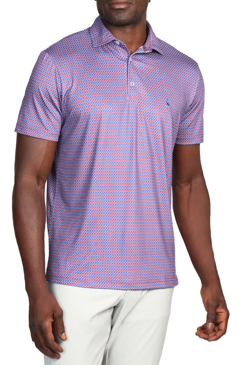 TailorByrd Football Print Performance Polo, Main, color, Burgundy