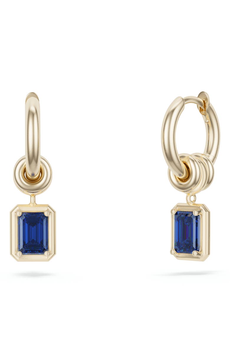 Spinelli Kilcollin Zahra Sapphire Drop Huggie Hoop Earrings, Main, color, Yellow Gold/ Blue