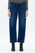 Bayeas Frayed Mid Rise Ankle Barrel Leg Jeans