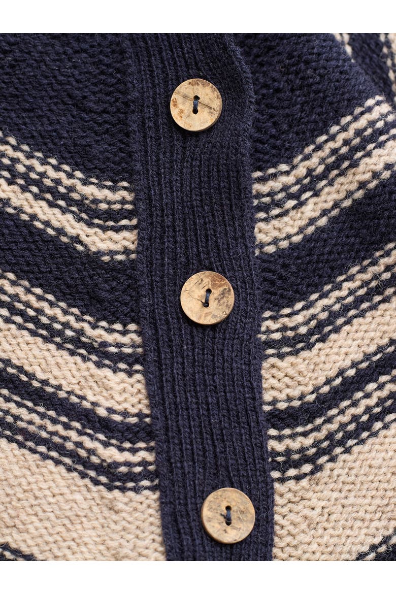 Pure Wool Stripe Button Neck Sweater, Alternate, color, DARK NAVY / OATMEAL