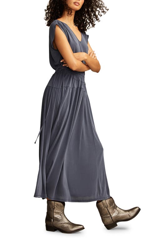 LUCKY BRAND LUCKY BRAND SANDWASH RUCHED MIDI DRESS 