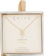 Leith Cubic Zirconia Initial Pendant Necklace