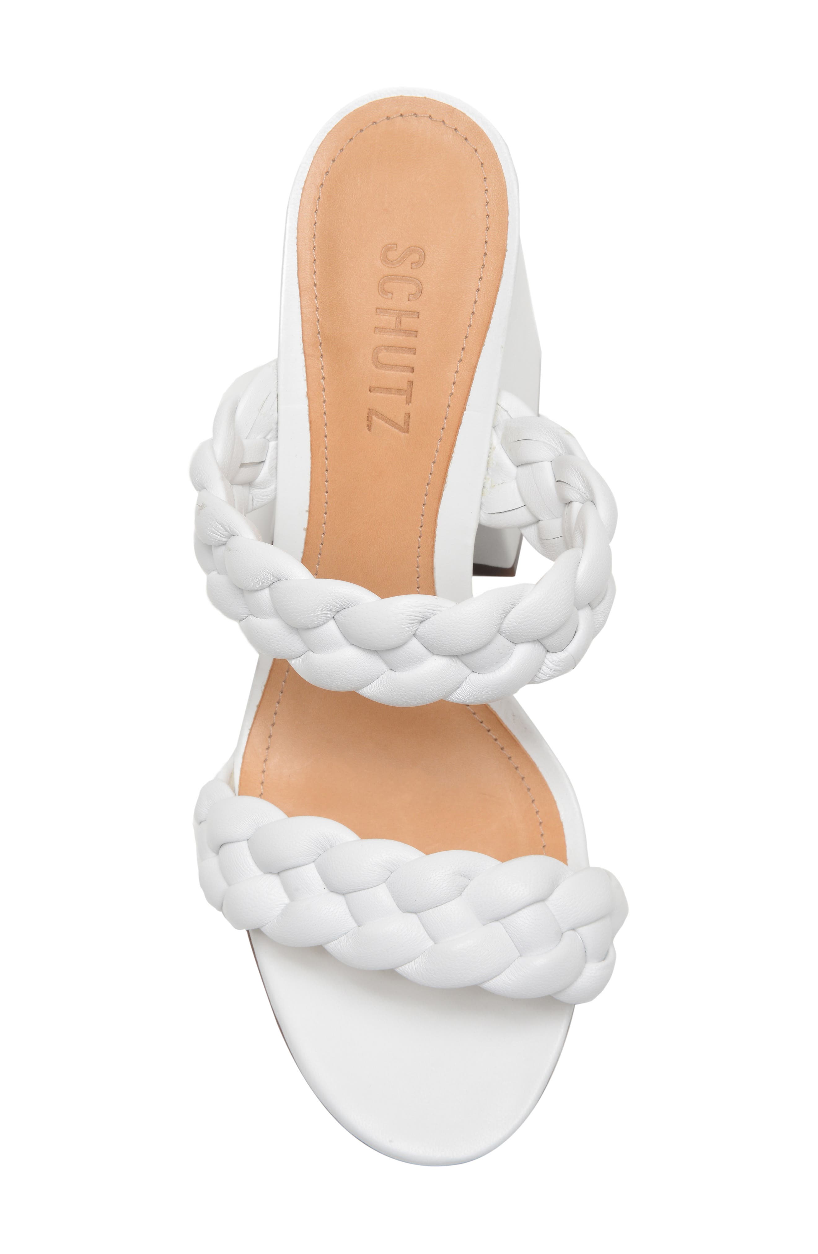 Elida Block Heel Slide Sandal, Alternate, color, WHITE