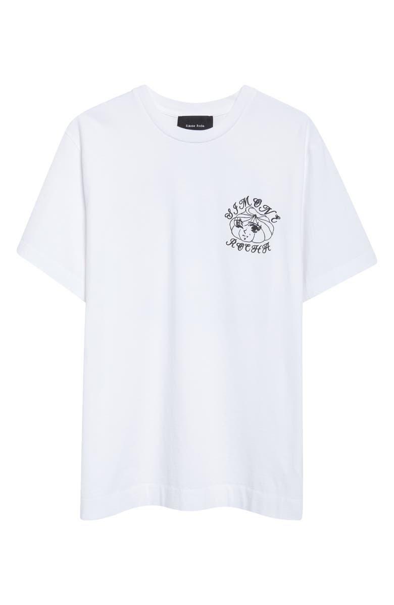 Simone Rocha Dim Sum Logo Print T-Shirt, Alternate, color, White/ Black