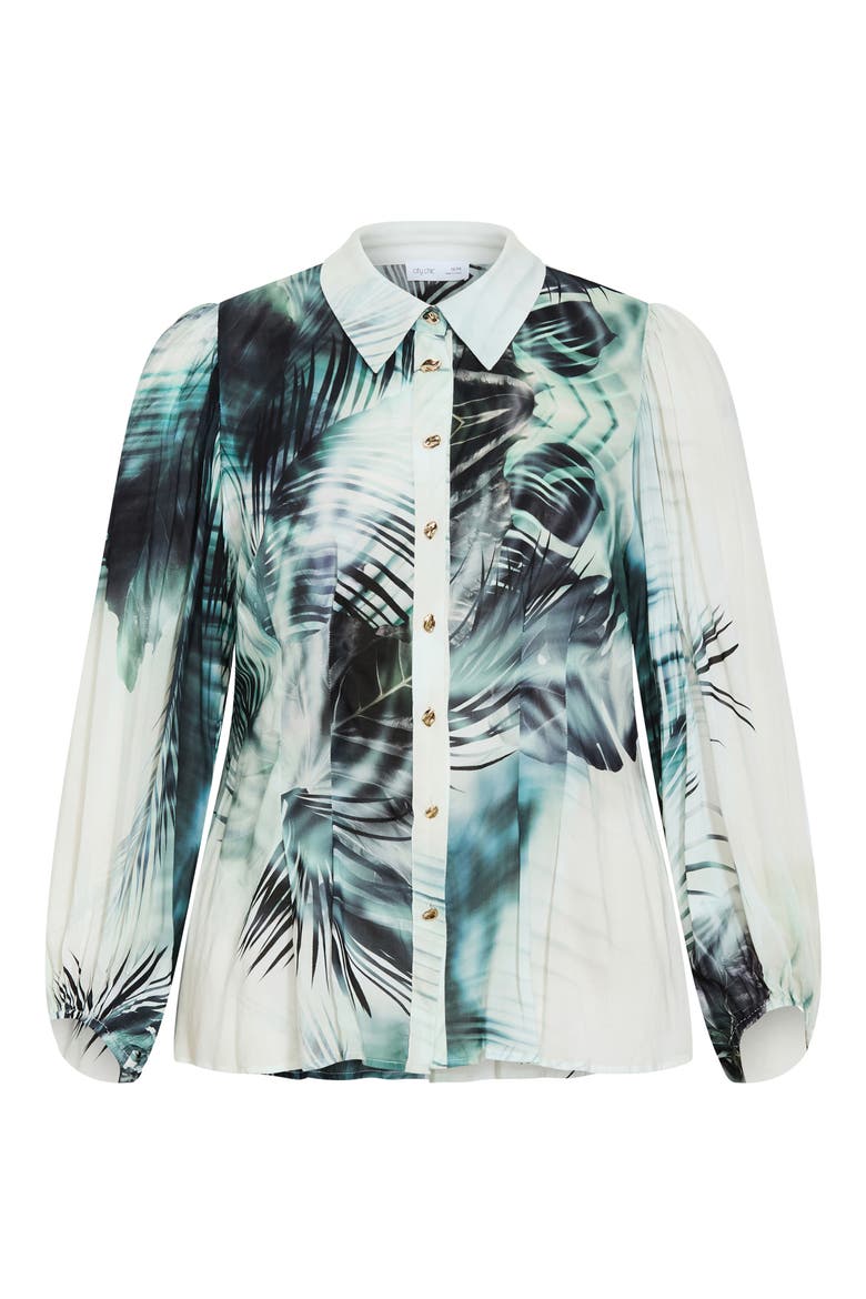 Piper Palm Print Button-Up Shirt, Alternate, color, SHADOW PALM