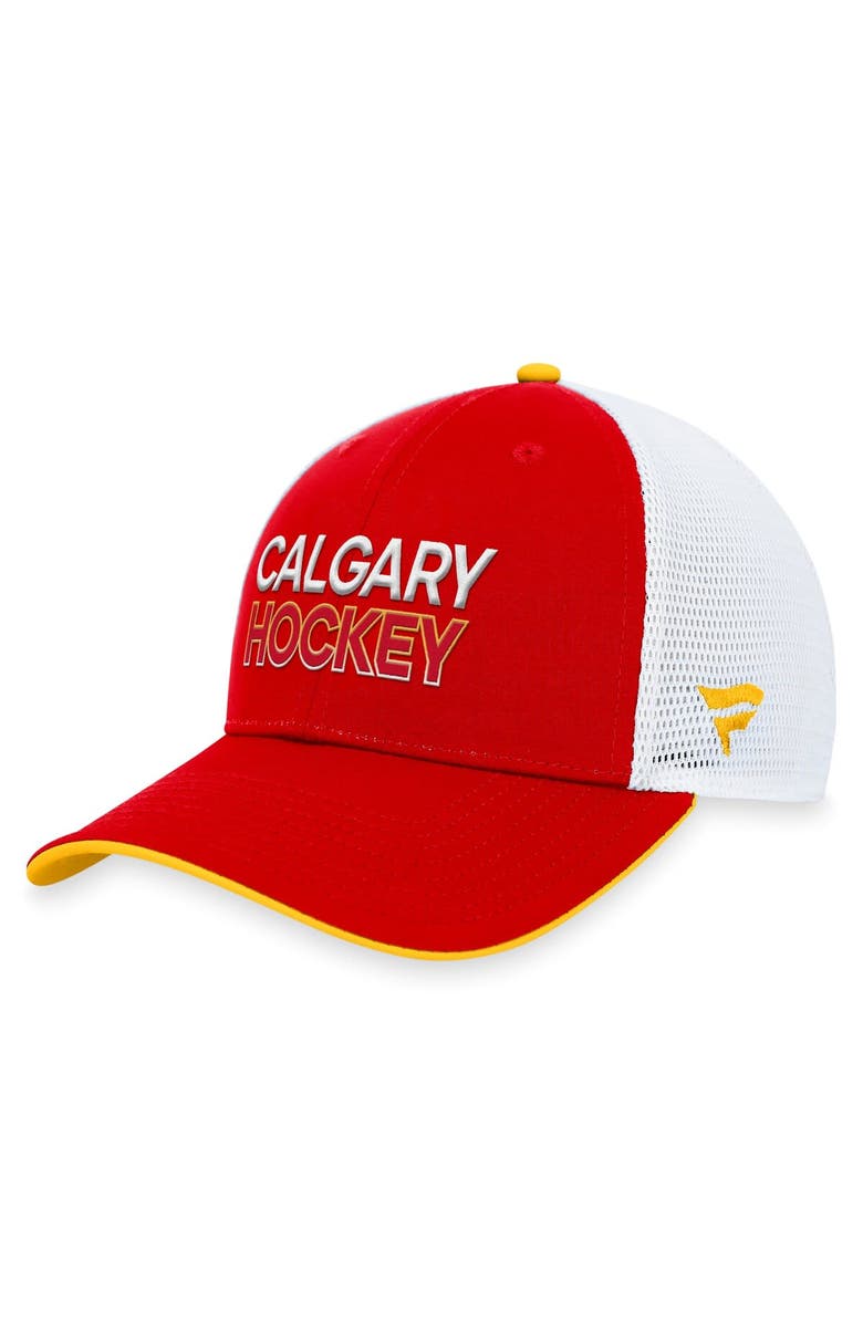 FANATICS Men's Fanatics Branded  Red Calgary Flames Authentic Pro Rink Trucker Adjustable Hat, Alternate, color, 