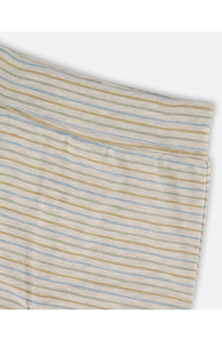 Deux par Deux Organic Cotton Evolutive Pants Striped Heather, Alternate, color, Heather Beige Gray
