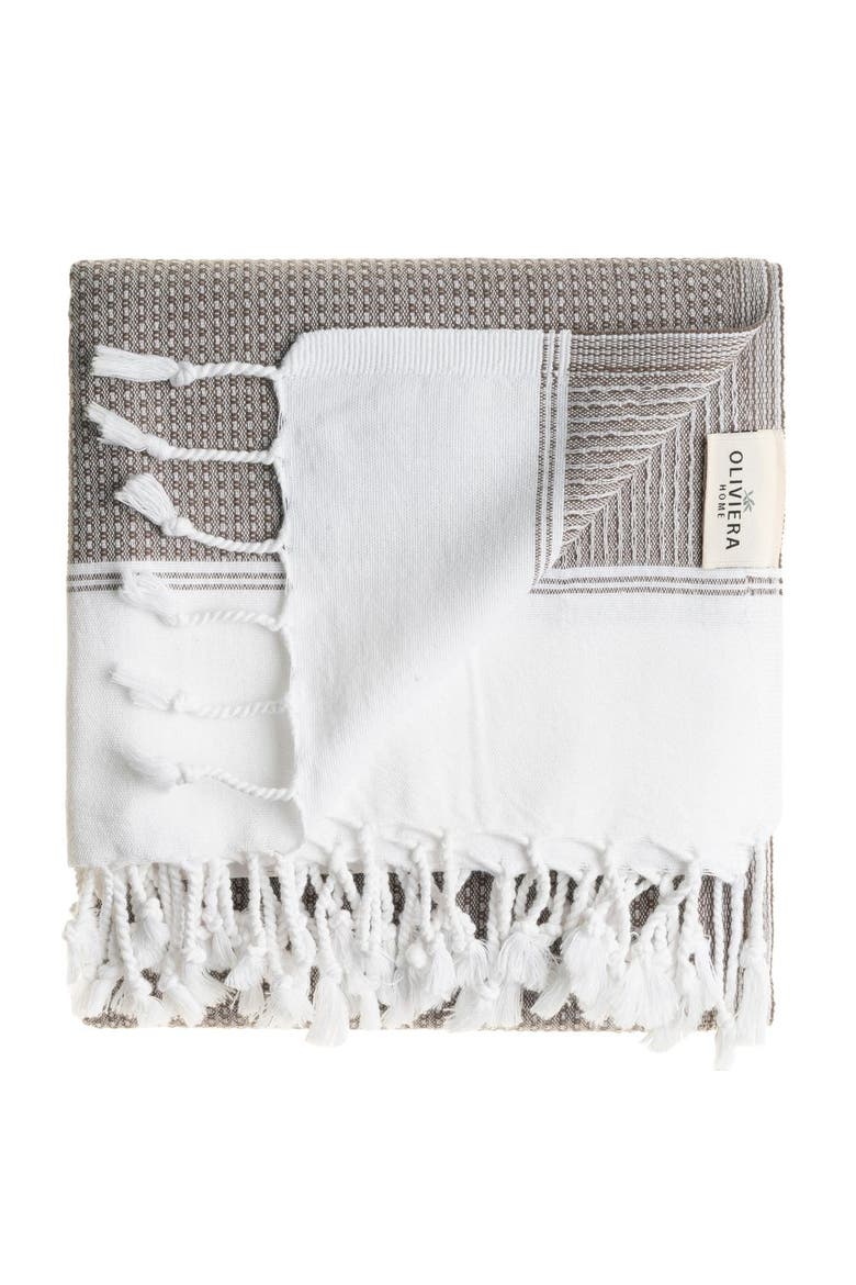 Pria Turkish Cotton Bath and Hand Towel - Set, Alternate, color, Taupe Brown
