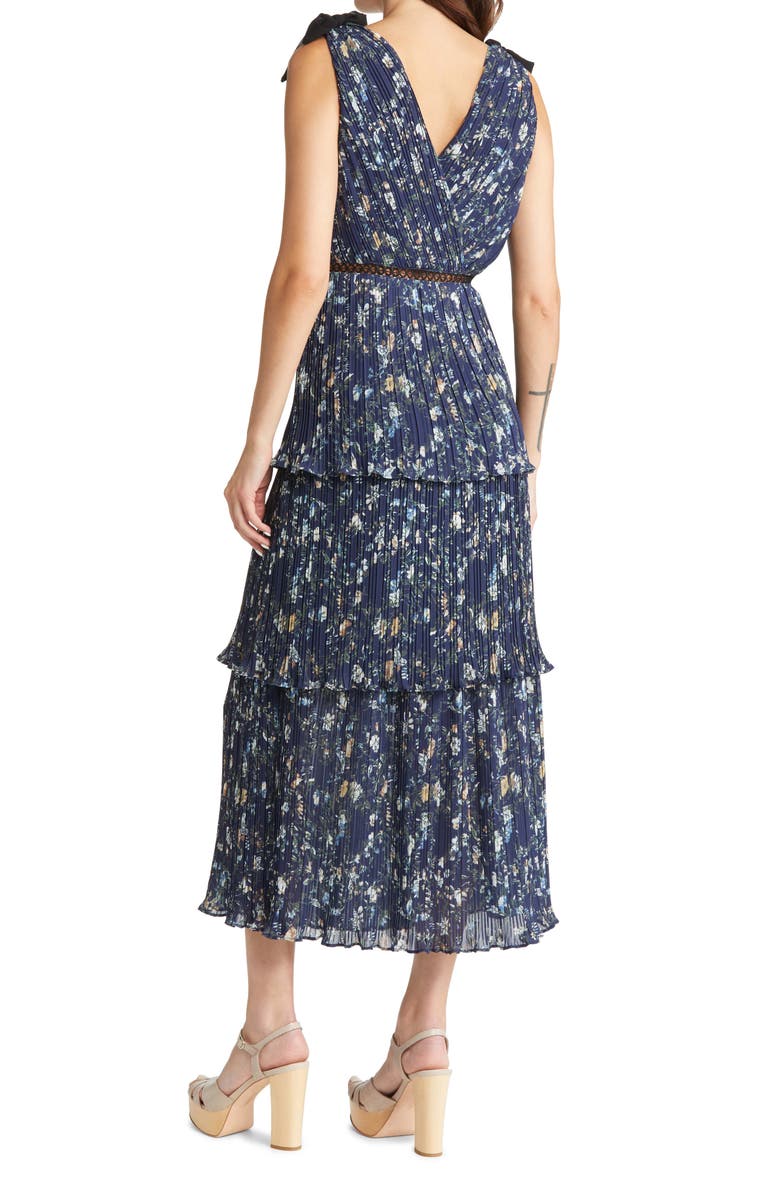 Lulus Floral Tiered Ruffle Chiffon Dress, Alternate, color, 