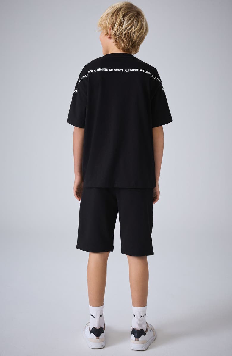 smALLSAINTS by ALLSAINTS Kids' Oversize Logo Tape Cotton T-Shirt & Shorts Set, Alternate, color, Black