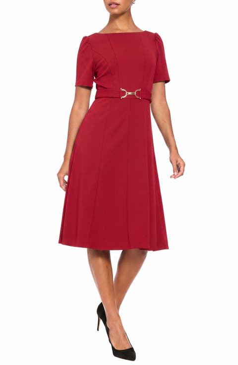 Horseshoe Buckle Midi Dress