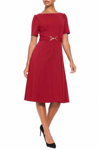 Horseshoe Buckle Midi Dress