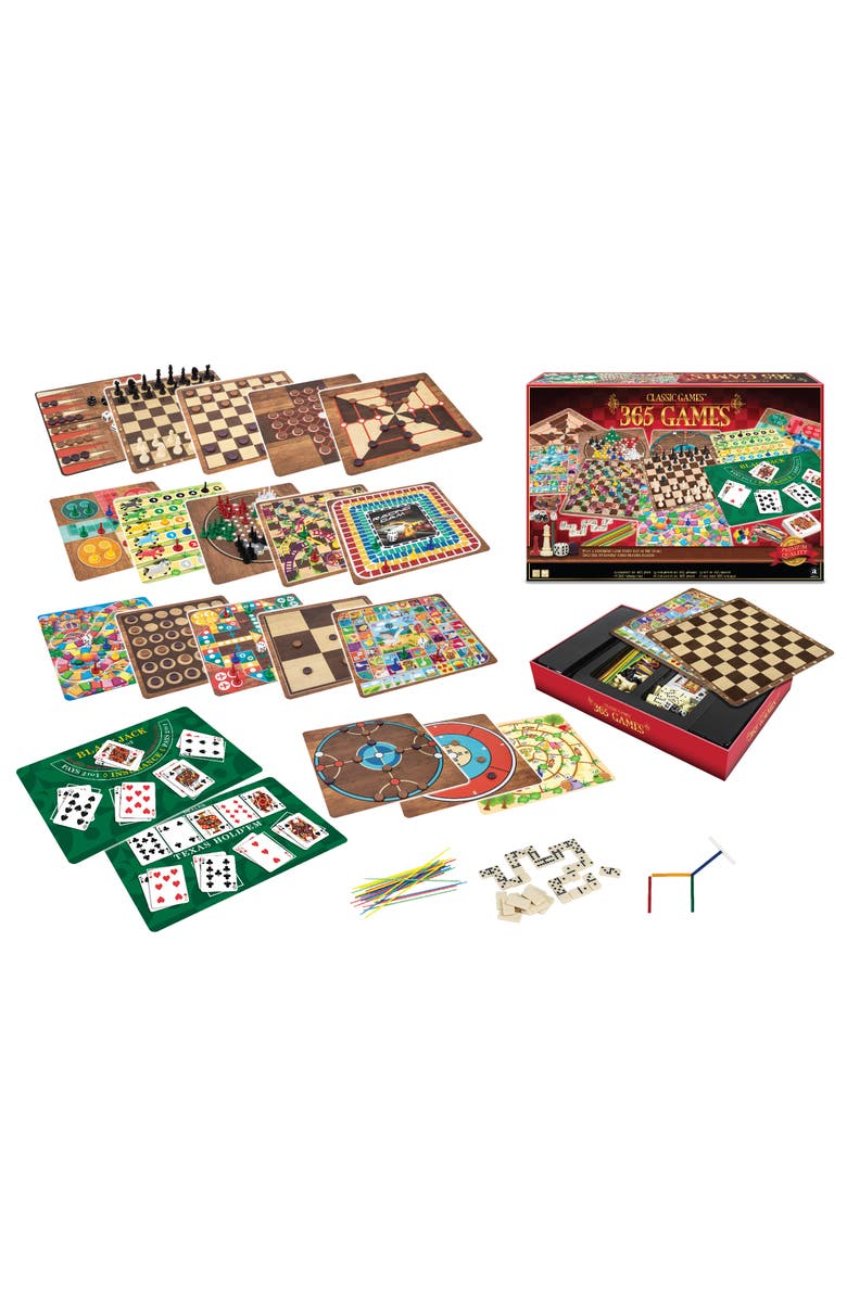 Ambassador Games 365 Games Classic Board & Card Games Set, Main, color, Multicolored