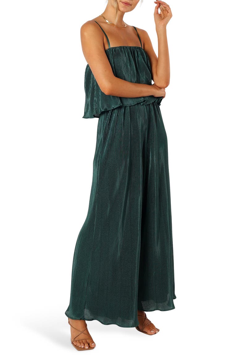 Jillian Plissé Jumpsuit, Alternate, color, EMERALD