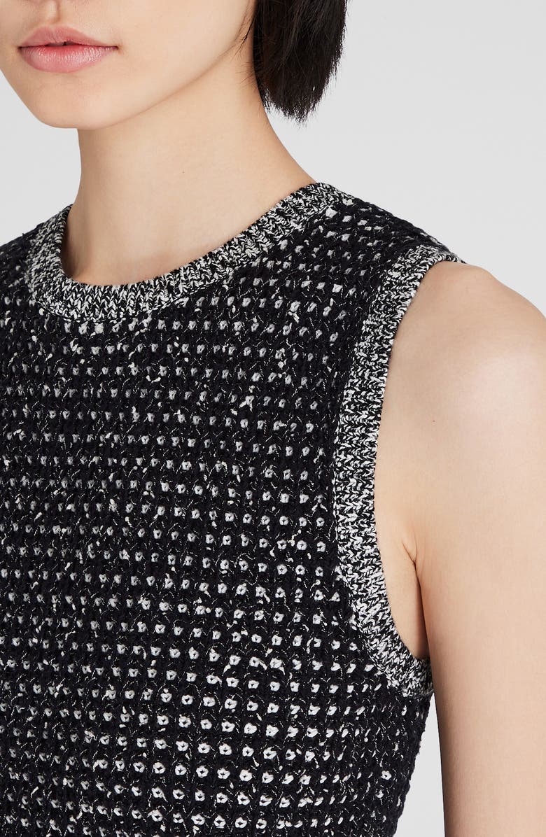 Club Monaco Tweed Crop Sweater Shell, Alternate, color, 