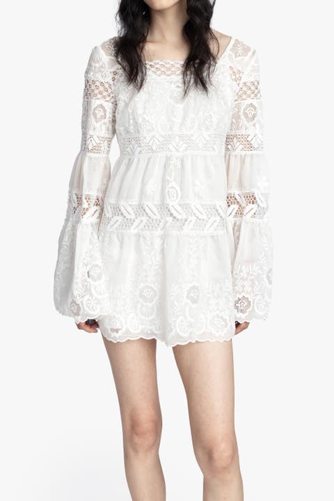 Cottage Rose Lace Mini Dress