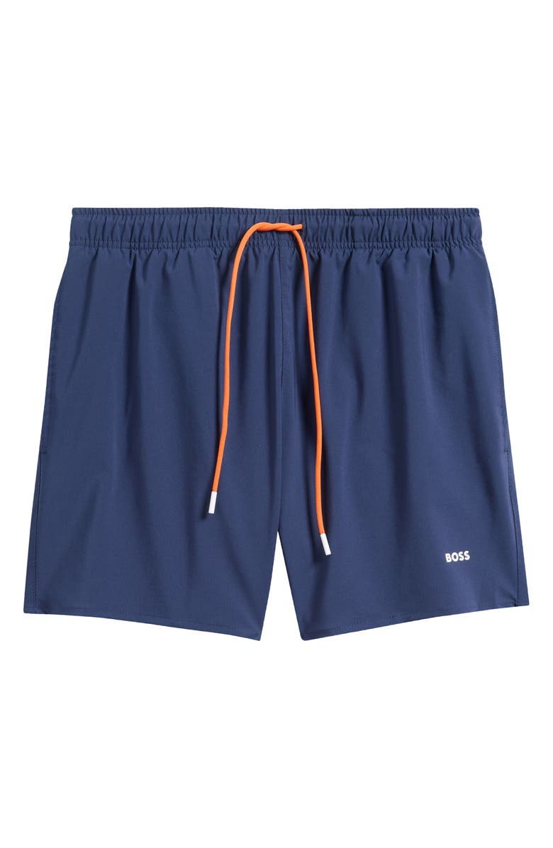 BOSS Tio Swim Trunks, Main, color, Navy