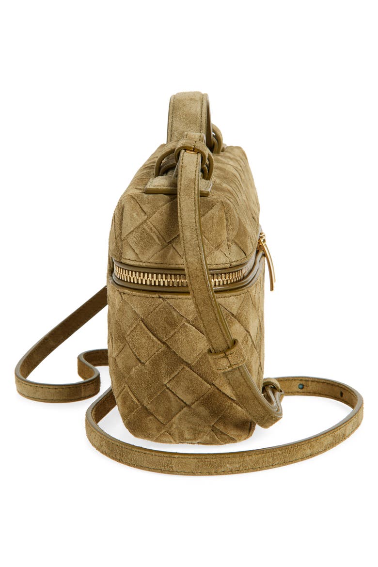 Bang Bang Intrecciato Suede Vanity Case, Alternate, color, 2856 MUD-GOLD