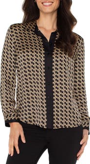 Liverpool Los Angeles Abstract Print Button-Up Shirt