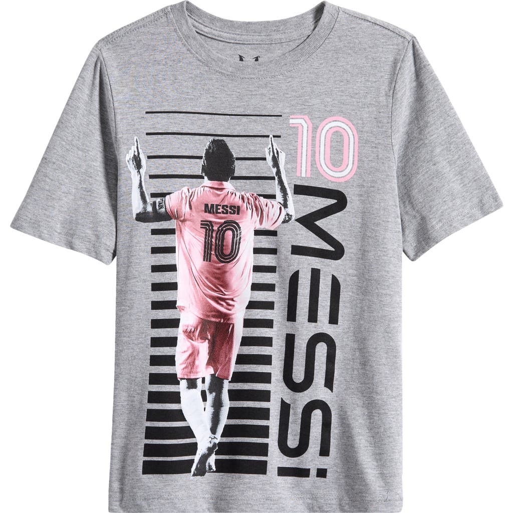 Messi Kids' Raising The Bar Graphic T-shirt In Gray