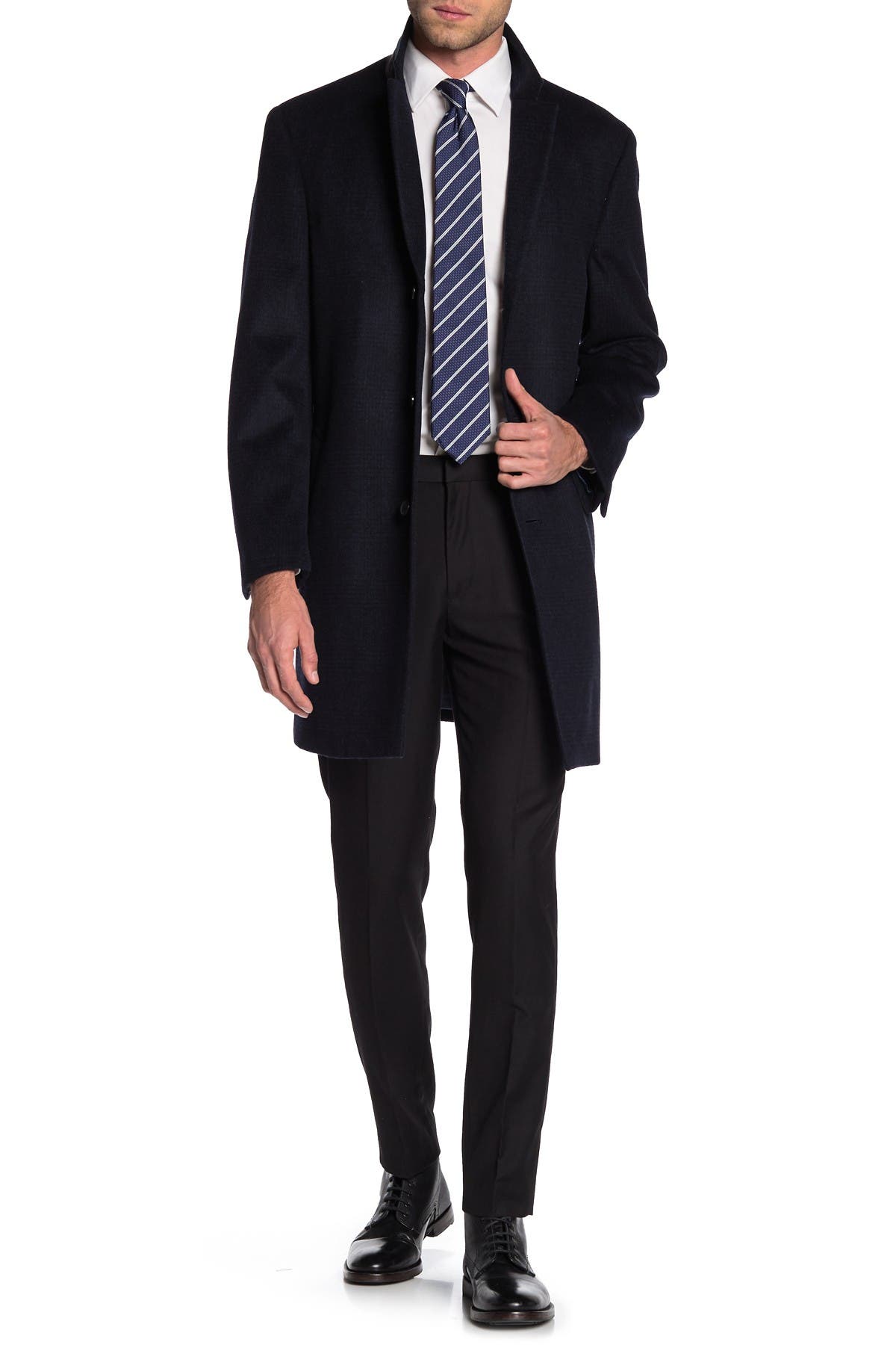Hart Schaffner Marx Hanover Plaid Three Button Notch Lapel Coat (Men ...
