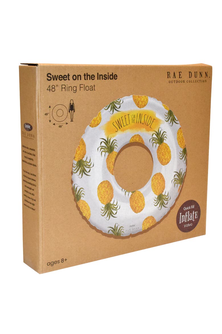 Sweet On The Inside 48 Inch Ring Float Pineapple Inflatable Jumbo Tube, Alternate, color, Multicolored