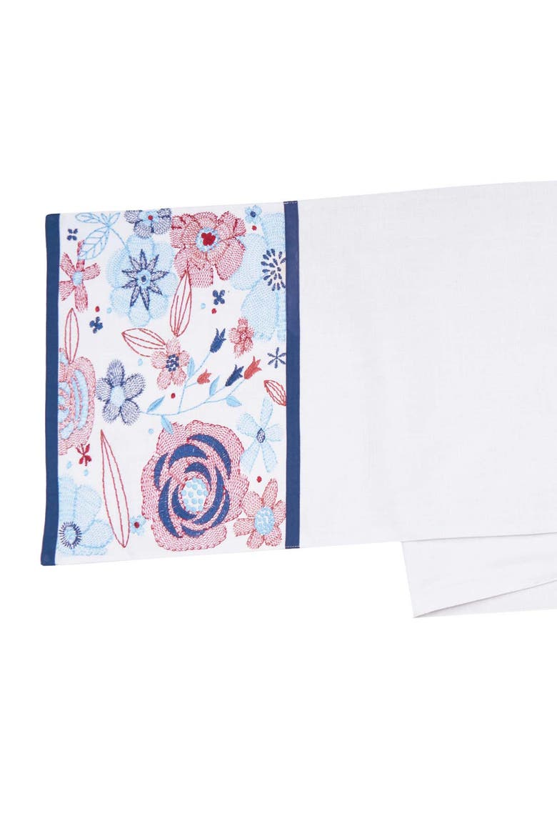 Patriotic Floral 100% Cotton Table Runner 14" x 72", Alternate, color, Red