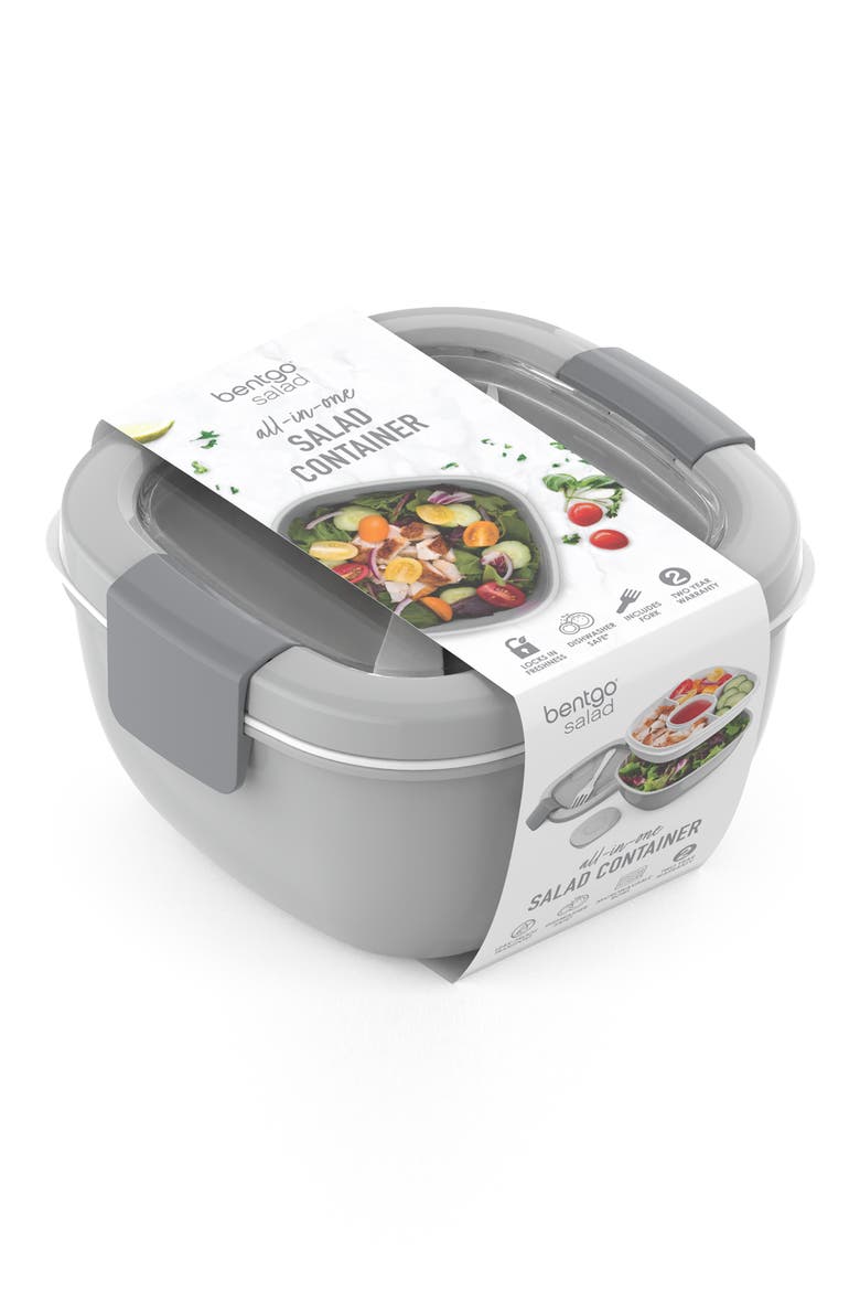 All-in-One Salad Container, Main, color, GRAY