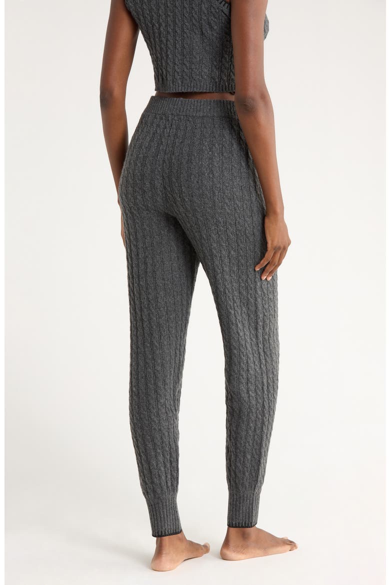 Lorelai Cable Joggers, Alternate, color, CHARCOAL HEATHER