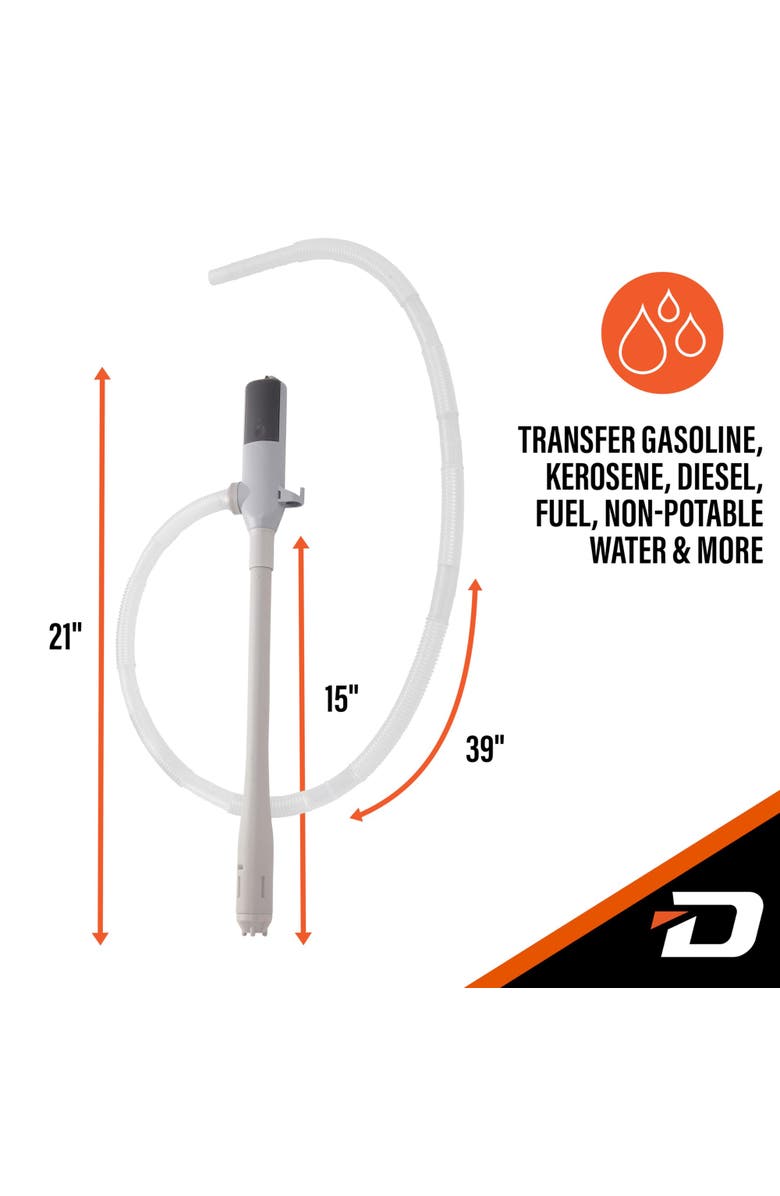 DEWAY Automatic Fuel Transfer Pump with Auto-Stop & Beep, AA Battery Powered, 39" Hose, 2.4 GPM, Alternate, color,