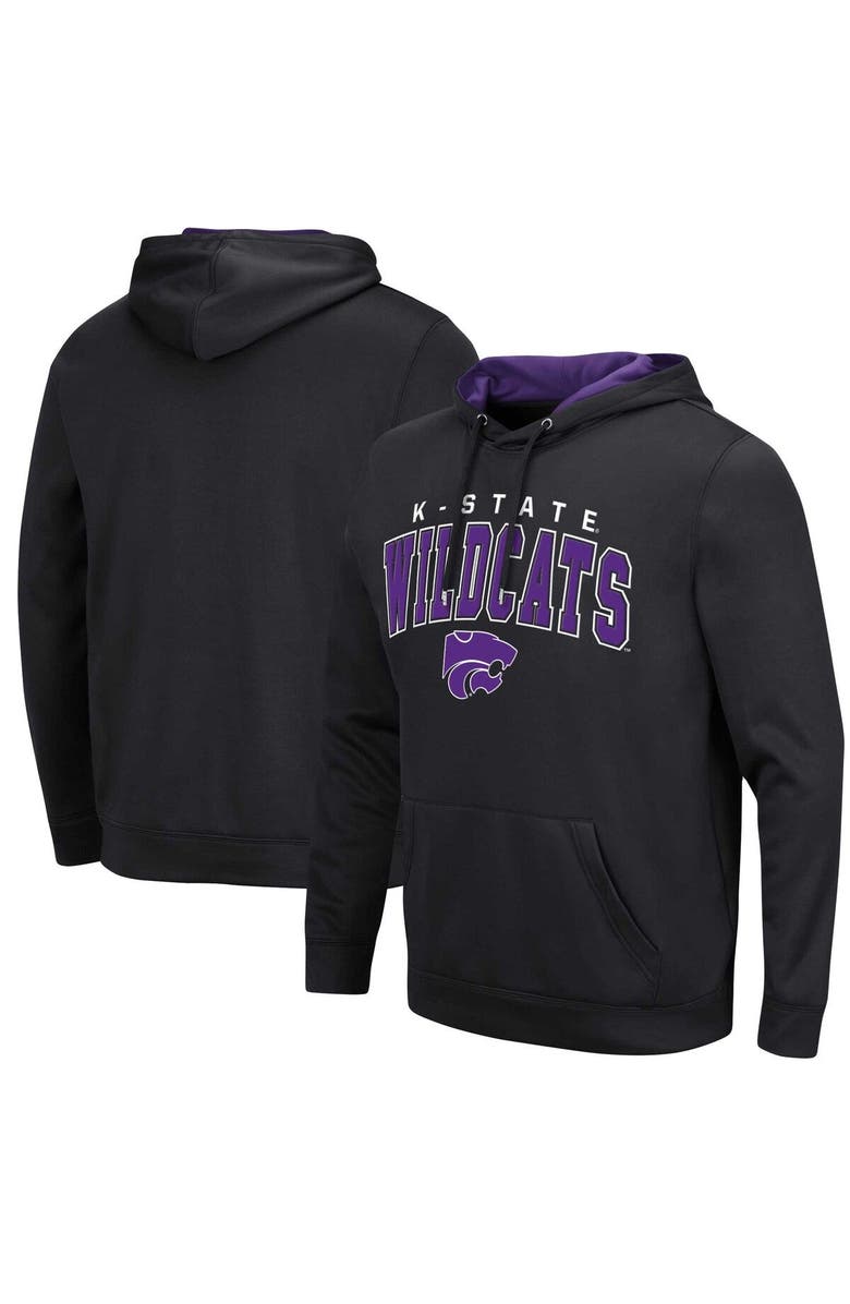 COLOSSEUM Men's Colosseum Black Kansas State Wildcats Resistance Pullover Hoodie, Main, color, 