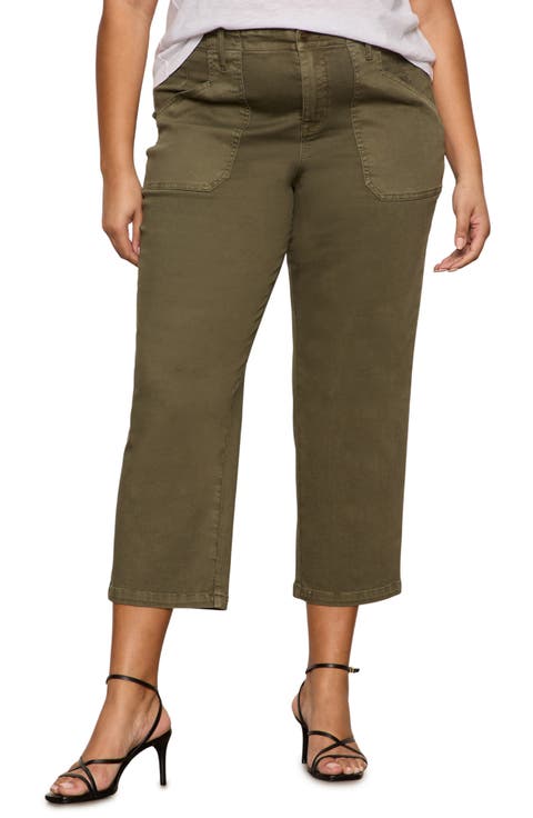 Retreat Mid Rise Crop Straight Leg Utility Pants (Plus)