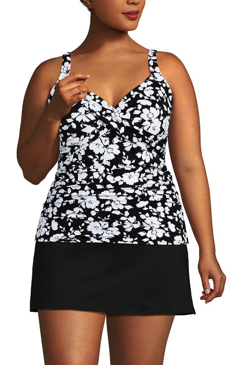 Plus Size Sweetheart Wrap Underwire Tankini Top