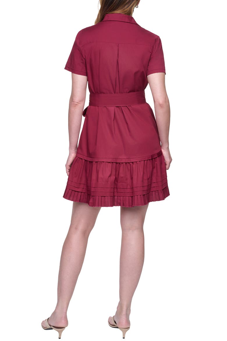 Short Sleeve Cotton Shirtdress, Alternate, color, MULBERRY
