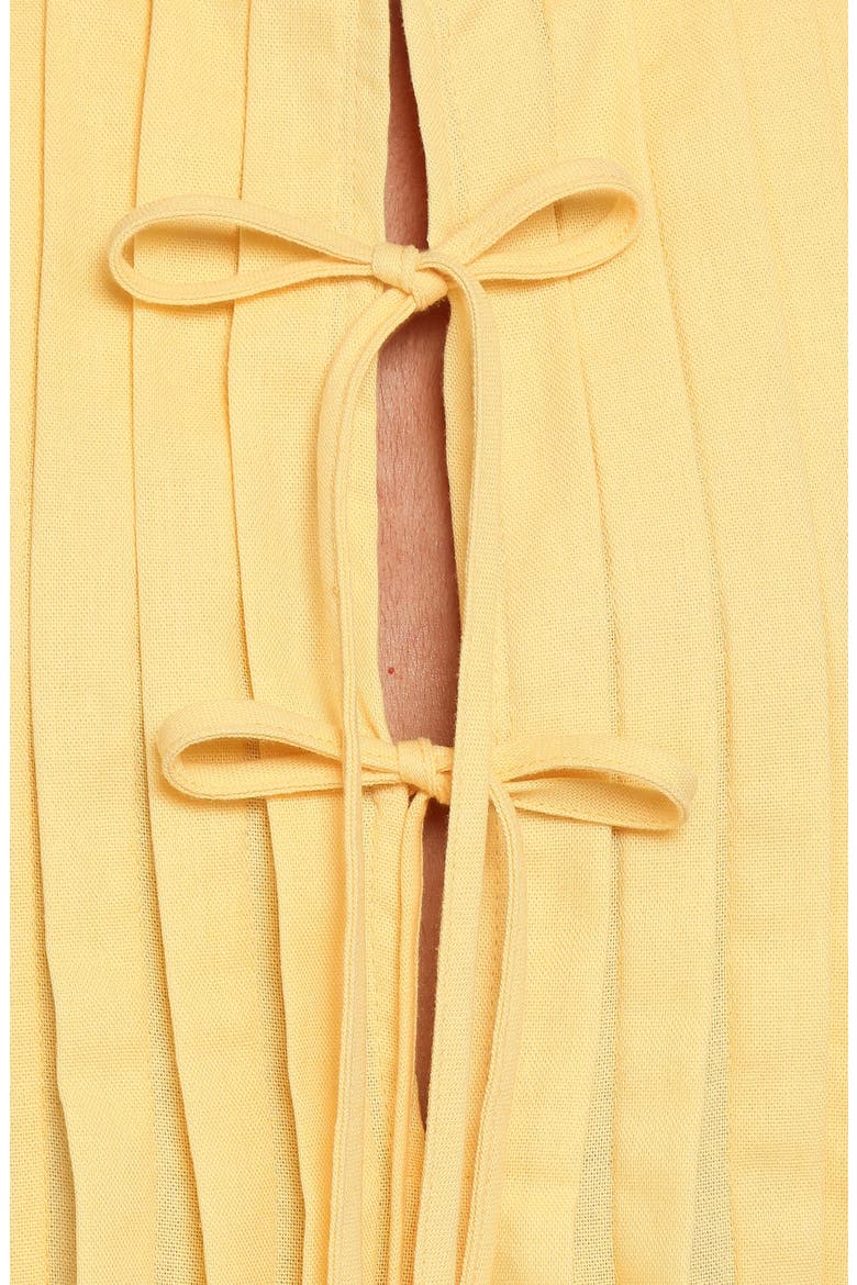 Madeline Pintuck Tie Front Minidress, Alternate, color, BUTTER YELLOW