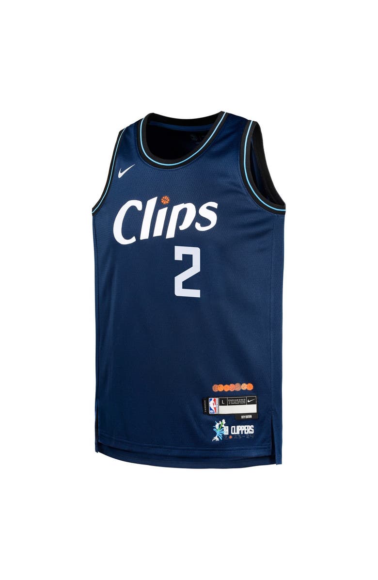 Nike Youth Nike Kawhi Leonard Navy LA Clippers  Swingman Replica Jersey - City Edition, Alternate, color, 