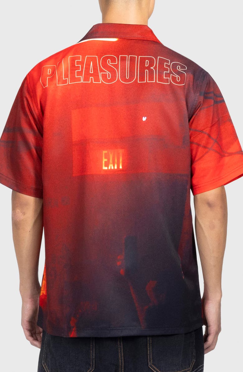 PLEASURES x Boiler Room Oversize Camp Shirt, Alternate, color, Red