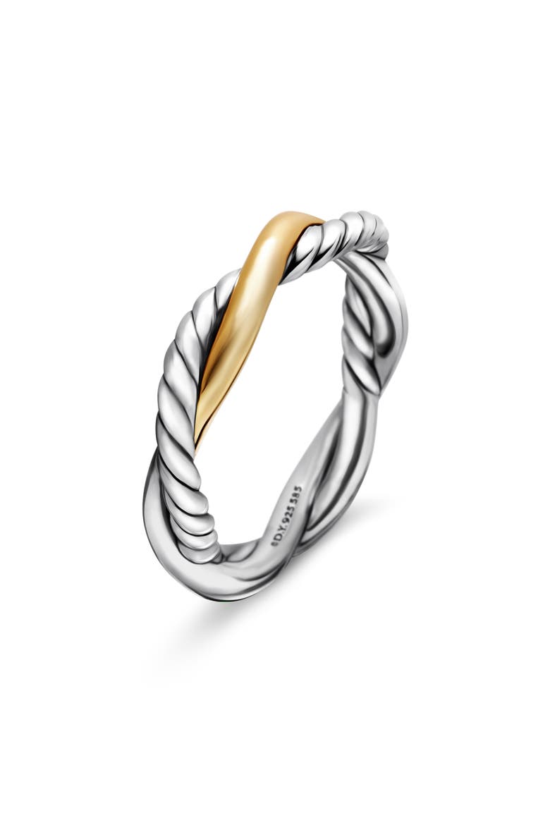 Petite Infinity Band Ring in Sterling Silver with 14K Yellow Gold, Alternate, color, STERLING SILVER YELLOW GOLD