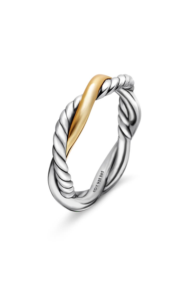 David Yurman Petite Infinity Band Ring in Sterling Silver with 14K Yellow Gold, Alternate, color, Sterling Silver With 14K Gold