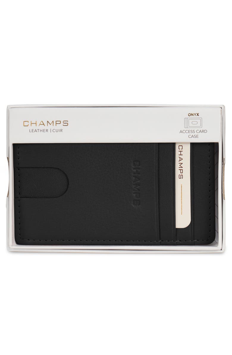 CHAMPS Leather Access RFID Card Case, Alternate, color, Black