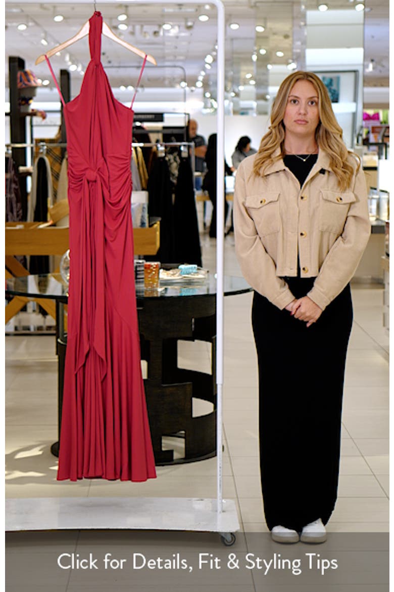 Gulliame Tie Front Halter Gown video