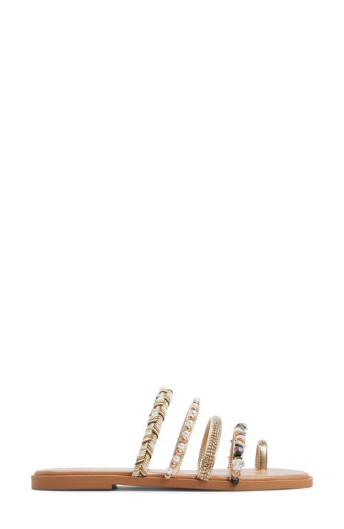 Shop Aldo Lindya Toe Ring Slide Sandal In Gold