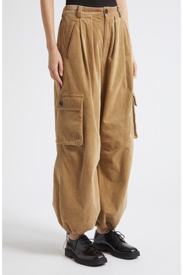Garrett Wide Leg Corduroy Cargo Pants, Alternate, color, KHAKI