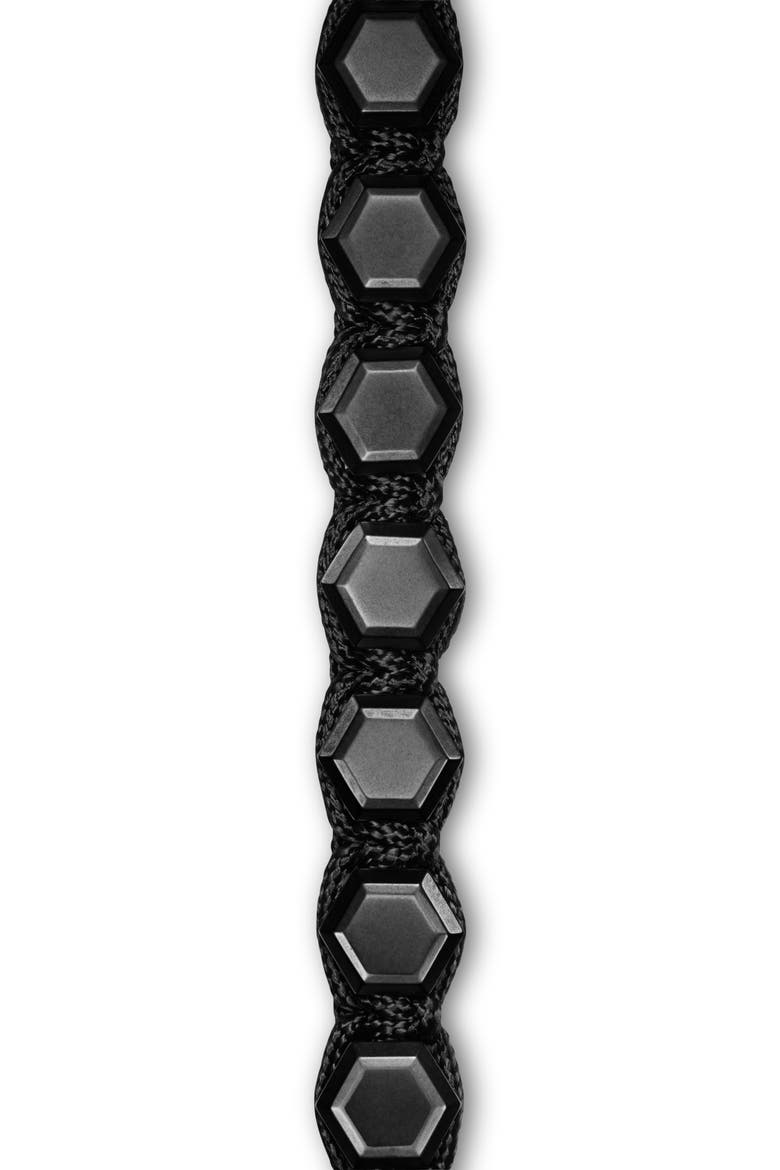 Faceted Woven Bracelet in Black Titanium with Black Nylon and Black Onyx, Alternate, color, ALTERNATIVE MATERIAL