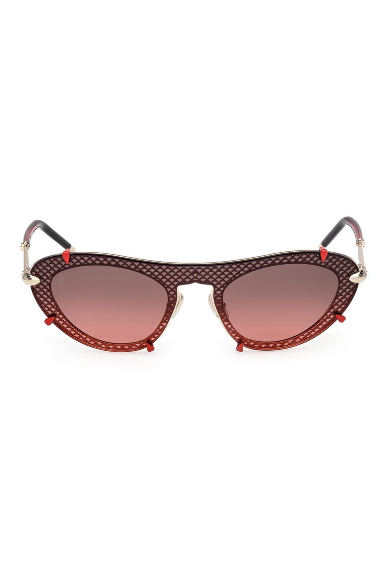 Oval Sunglasses, Main, color, PALE GOLD / ZEISS LENS RED
