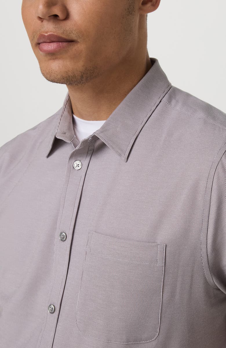 Vuori Short Sleeve Bridge Button-Up Shirt, Alternate, color, Sable Mini Stripe