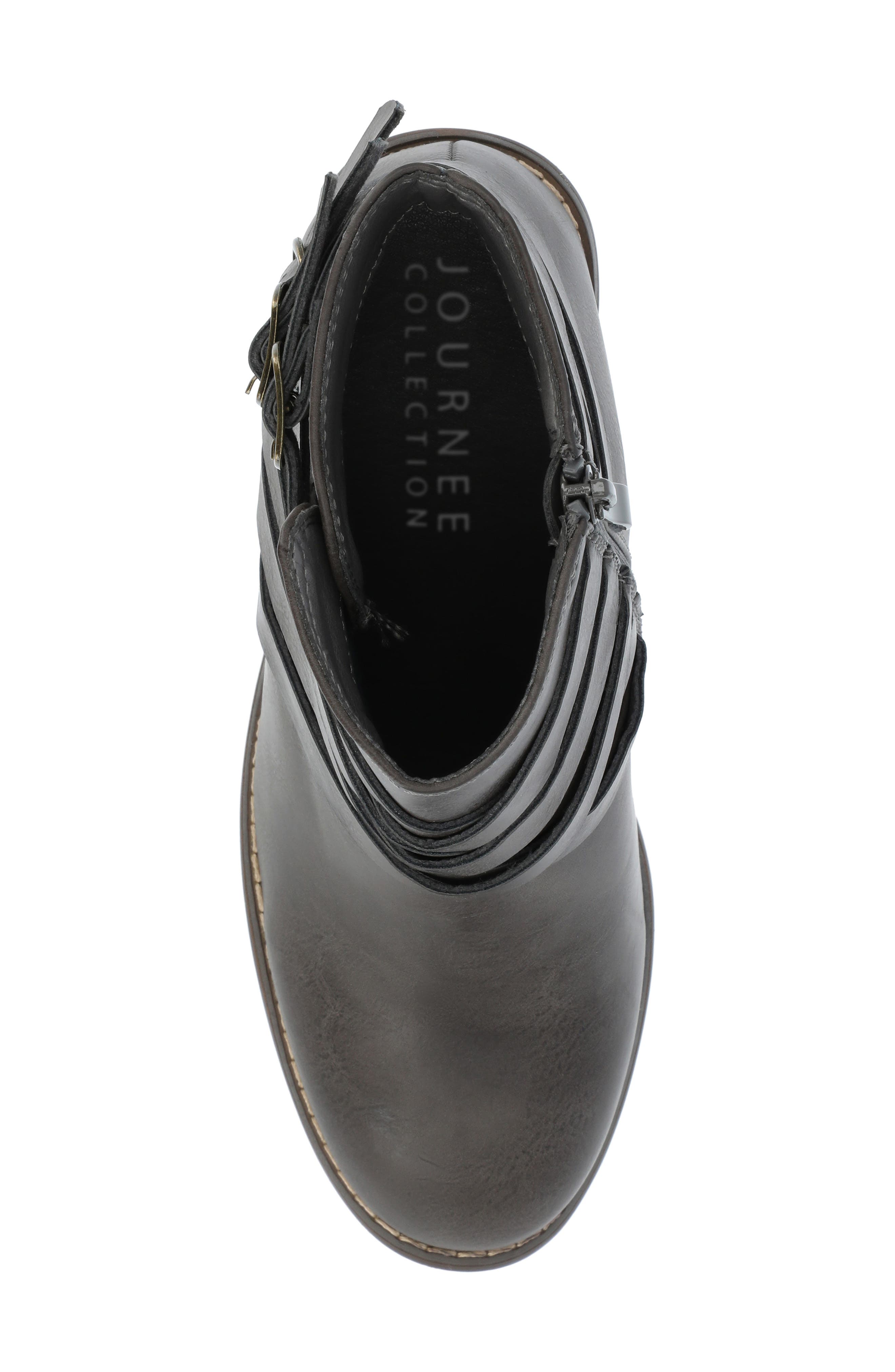 Journee Collection Strappy Ankle Bootie, Alternate, color, Grey