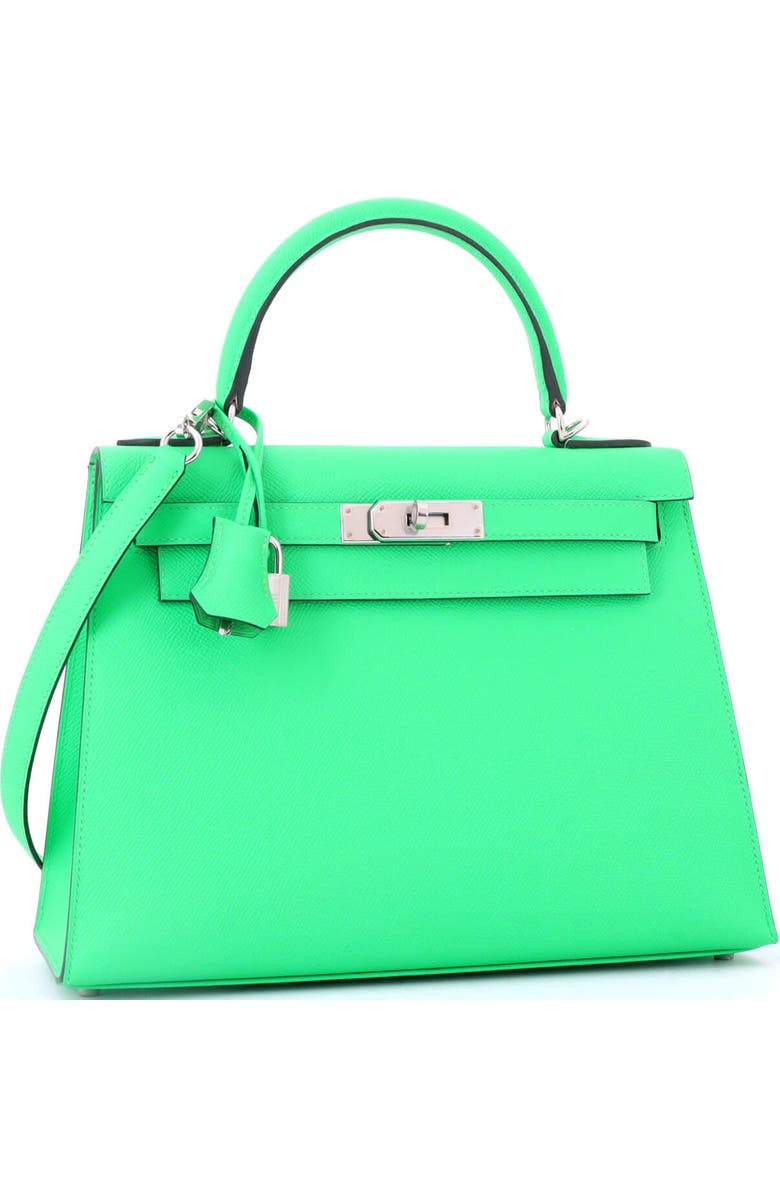 Pre-Owned Hermes Kelly Handbag Green Epsom with Palladium Hardware 28, Alternate, color, Vert Comics