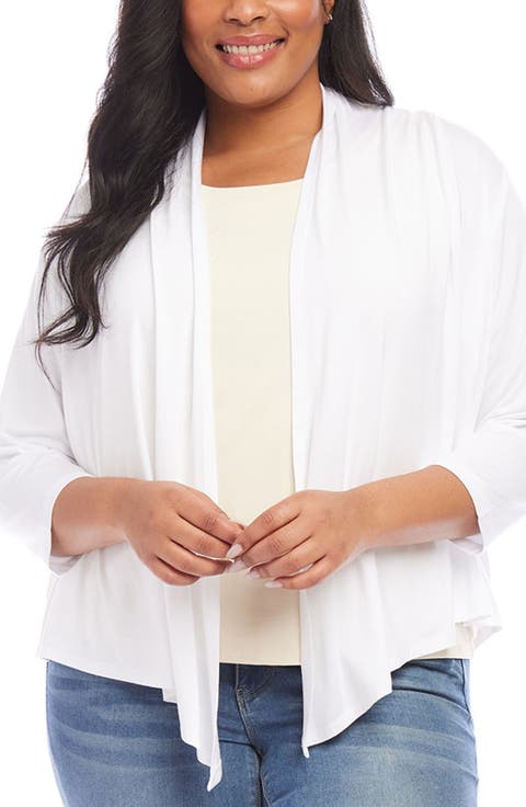 Calli Draped Open Front Cardigan (Plus)